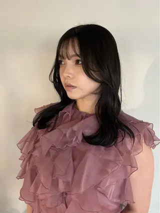 セミロング カラー スタジオノル パーマ🌀あやなのヘアスタイル