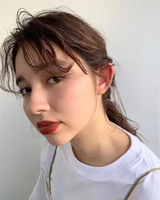 セミロング カラー なかむら ゆきのヘアスタイル