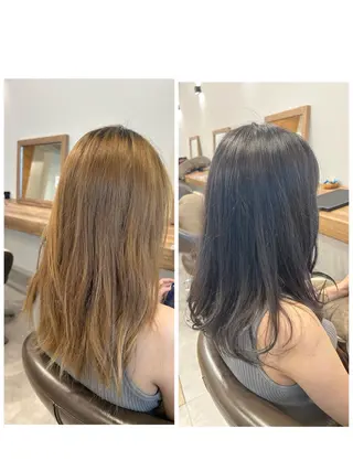 セミロング カラー やまこし 美裕樹のヘアスタイル
