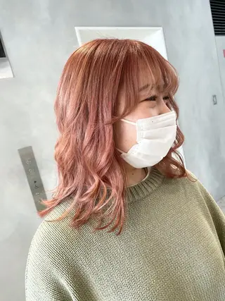ミディアム カラー ハイトーン×レイヤー /遠藤将太のヘアスタイル