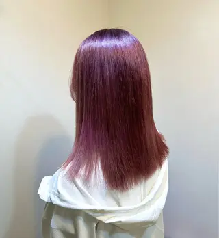 セミロング カラー ブリーチ毛対応酸性 ストレート🌈サキのヘアスタイル