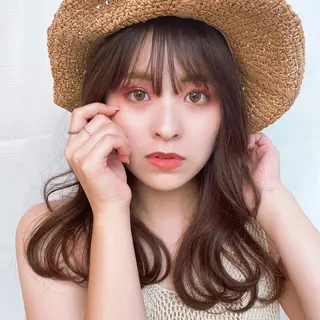 ロング カラー ヘアアレンジ 対馬 粘音のヘアスタイル