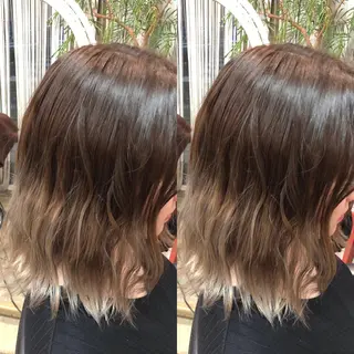 ミディアム カラー 髪質改善韓国レイヤー カット内田智大のヘアスタイル