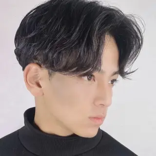 メンズ ショート パーマ _WHITE+ 南海難波店のヘアスタイル