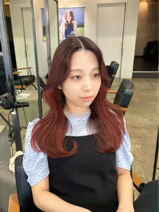 ミディアム カラー 【韓国風くびれヘア】 joule小木曽輝のヘアスタイル