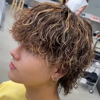 ミディアム カラー ヘアアレンジ メンズ fifth 石川 凪のヘアスタイル