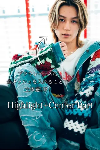 ロング カラー パーマ メンズ 波巻き/サーフカール 🌊吉野裕稀のヘアスタイル