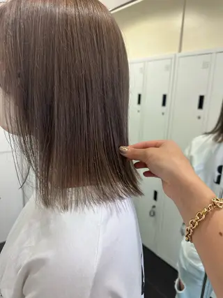 セミロング ヘアアレンジ ブリーチカラー/ベー ジュ/Hono🦖のヘアスタイル