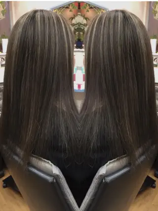 セミロング カラー キッズ 三輪 太一のヘアスタイル