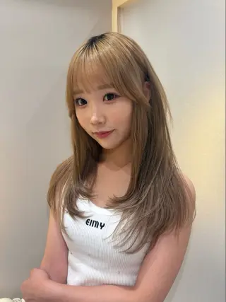 セミロング 韓国レイヤーカット/ 🩶HARUKA🩶のヘアスタイル