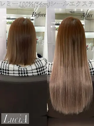 ヘアアレンジ ロング カラー LuciA エクステカラーのヘアスタイル