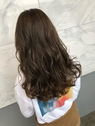セミロング カラー 難しい髪質の縮毛矯正 高岡/射水/髪質改善のヘアスタイル