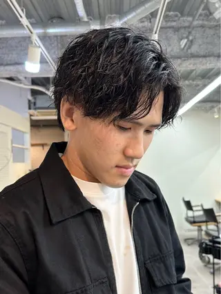 ショート パーマ メンズ JINKIメンズ特化 メンズカットパーマのヘアスタイル