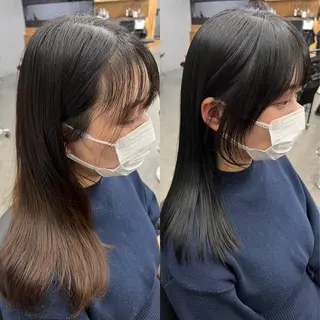 ミディアム カラー 🌱小顔魅せショート 髪質改善カラー/泉綺のヘアスタイル