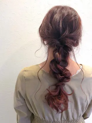 セミロング ヘアアレンジ 北堀江【HUE】 アオキ　コータのヘアスタイル