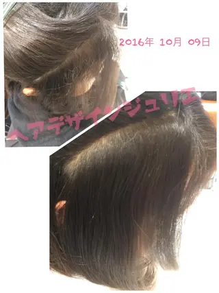セミロング ロング パーマ ツヤ髪専門美容師 桑原 和誠のヘアスタイル