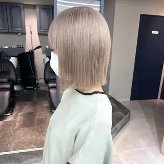 ミディアム カラー メンズパーマ🔵 ブリーチ✨原田慎也のヘアスタイル