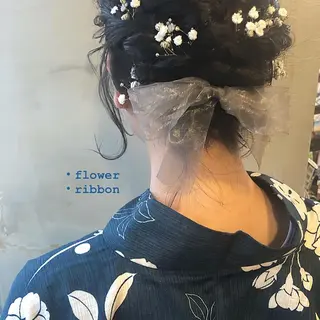 ミディアム カラー ヘアアレンジ ROSTAR所属・川上 智汐のヘアスタイル