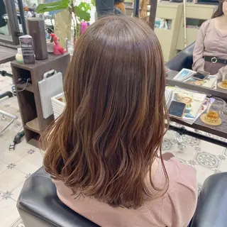セミロング カラー 韓国ヘア☁️ mitsukiのヘアスタイル