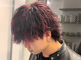 パーマ メンズ 佐々木 輝のヘアスタイル
