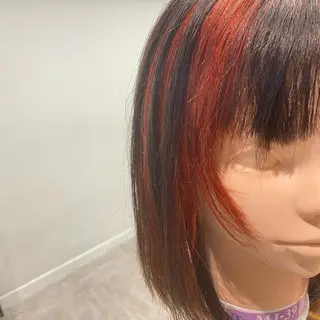 ミディアム カラー 艶暖色カラー🍒 縮毛矯正ほののヘアスタイル