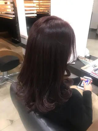 セミロング カラー ヘアアレンジ 烏山 達也のヘアスタイル