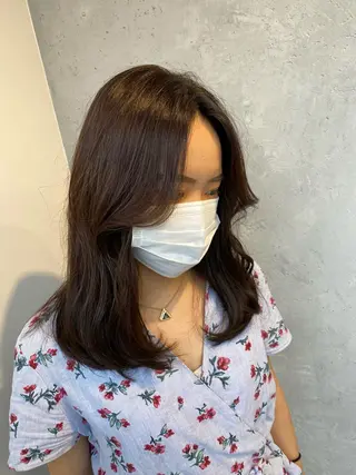 ロング カラー ヘアアレンジ 【艶髪×韓国風】 毛流れ職人 RYOのヘアスタイル