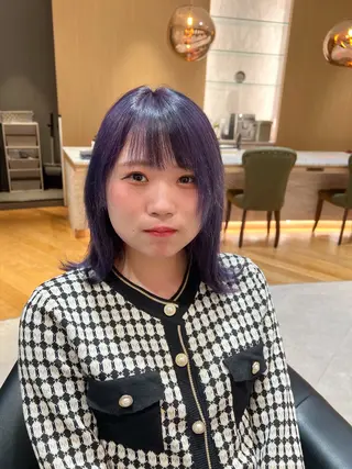 ミディアム カラー 海外レイヤー/ 梅田美容室のヘアスタイル