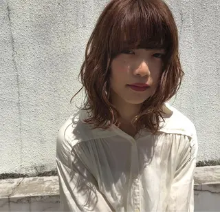 セミロング ウルフ/レイヤー/ ベージュ/山宮 大樹のヘアスタイル