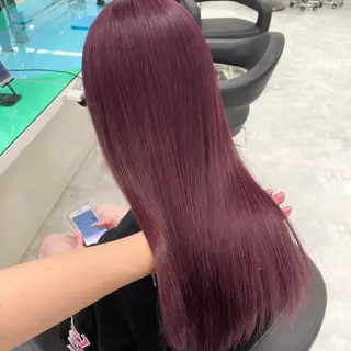 ロング カラー ヘアアレンジ ♥️暖色／深みレッド ♥️渋谷/らいるのヘアスタイル