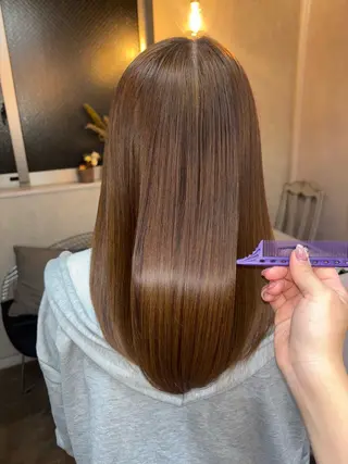 セミロング 💜髪質改善/ 艶カラー/ミナ🩷のヘアスタイル