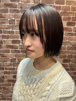 ミディアム カラー 久木原 ゆりのヘアスタイル