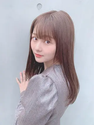 セミロング カラー パーマ ヘアアレンジ 【公式】amble luxe池袋東口🩷のヘアスタイル