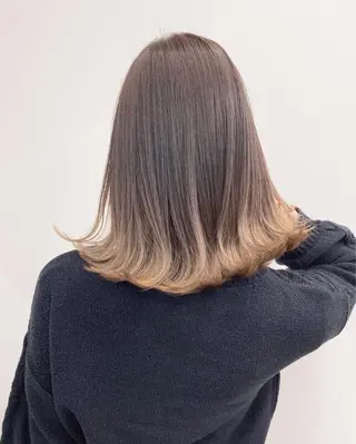 セミロング カラー パーマ ヘアアレンジ メンズ キッズ ネイル マツエク・マツパ アイブロウ 韓国/顔周り/透明感 /レイヤー/ひなたのヘアスタイル