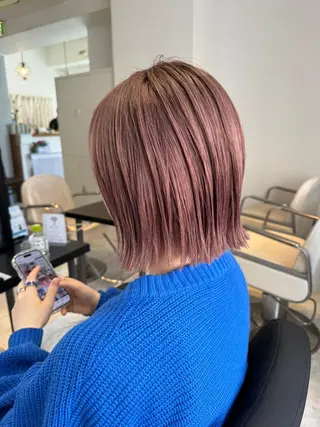 ミディアム カラー 髪質改善ストレート オルメントのヘアスタイル