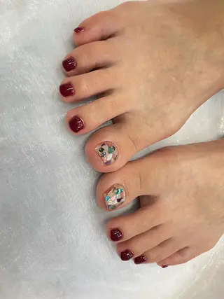 ネイル はばすみれ🎀ﾈｲﾙ 光ﾌｪｲｼｬﾙ ﾍｱのネイルデザイン