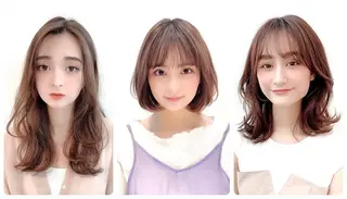 セミロング カラー パーマ ヘアアレンジ 韓国・韓国ヘア 髪質改善のヘアスタイル