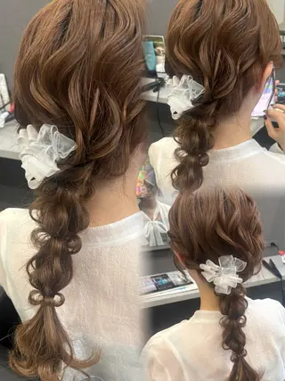 セミロング ヘアアレンジ 【ヘアメイク】 川嶋のヘアスタイル