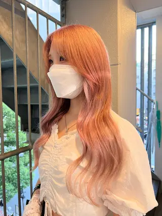 ロング カラー メンズ ハイトーン&髪質改善 &韓国エクステ🤎のヘアスタイル