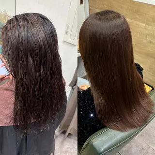 パーマ 艶感カラー/オリーブ アレンジ：♡のヘアスタイル