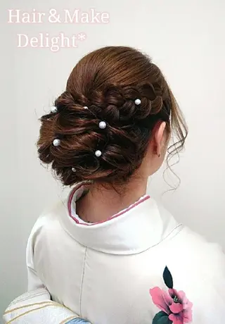 ミディアム ヘアアレンジ Hair&Make  Delight*のヘアスタイル