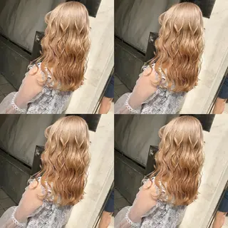 セミロング カラー ヘアアレンジ TAKUMAブリーチ /切りっぱなし🪽のヘアスタイル