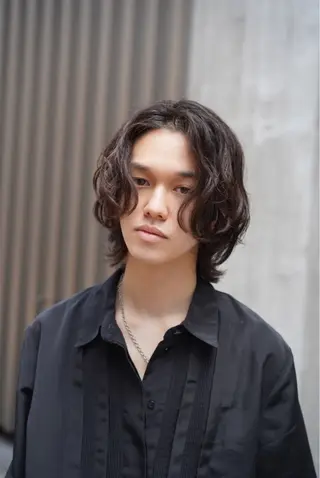 セミロング パーマ ヘアアレンジ メンズ fifth 石川 凪のヘアスタイル