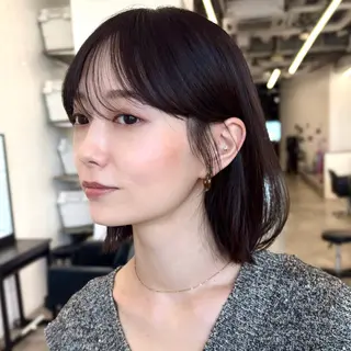 ミディアム カラー 顔まわり🥨レイヤー /透明感/水口舞奈のヘアスタイル