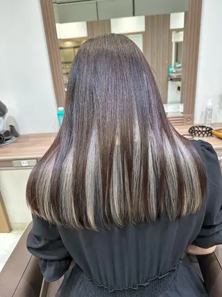 セミロング カラー 【複雑履歴ブリーチ】 中村　玲仁のヘアスタイル