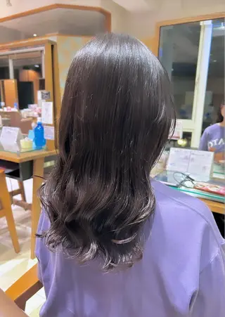 ロング パーマ ヘアアレンジ 吉水 彩乃 /ボブ/艶感カラーのヘアスタイル