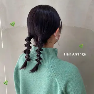 セミロング カラー ヘアアレンジ SOURCE 茶屋町　奥井杏奈のヘアスタイル