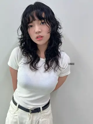 ミディアム パーマ Nakajima Eijiのヘアスタイル