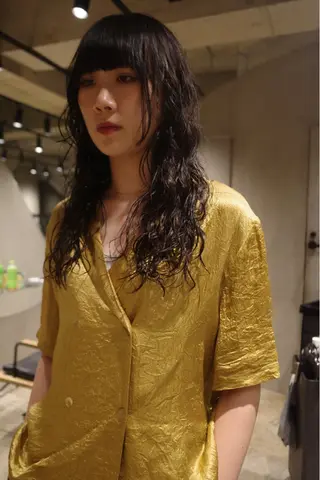 ロング パーマ 田中 隼斗のヘアスタイル