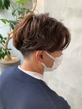 ショート カラー パーマ メンズ 波巻きスパイラルパー マ/シャドウパーマ駿のヘアスタイル